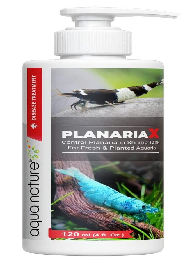 الطبيعة المائية AquaNature® Planaria-X للتحكم في طفيليات البلاناريا في أحواض الروبيان لأحواض المياه العذبة والنباتية (120 مل) - Image 1
